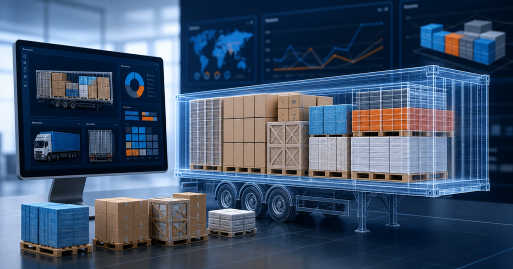 Load planning software 3D cargo arrangement illustration